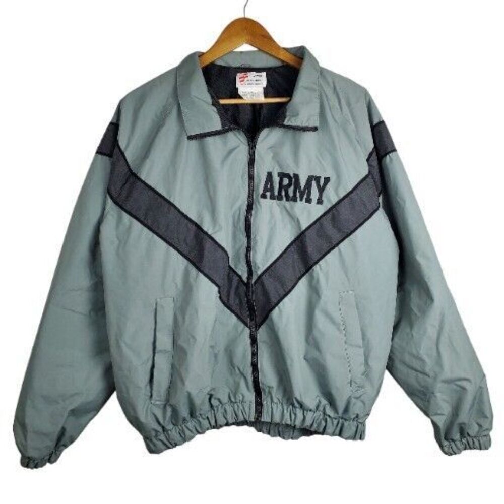 JWOD Skilcraft US Military Army Gray Nylon PFU Jacket Sz Medium/ Regular